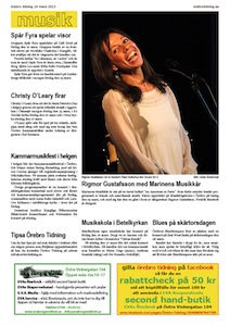 Musiknyheter, Örebro Tidning 2013